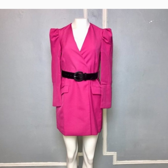 NWTs zara puff shoulder frock coat sz. M - Picture 3 of 5